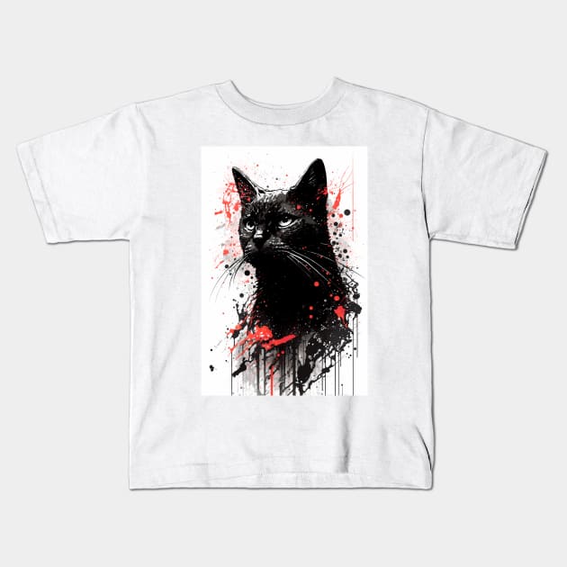 Bombay Cat Painting Kids T-Shirt by TortillaChief